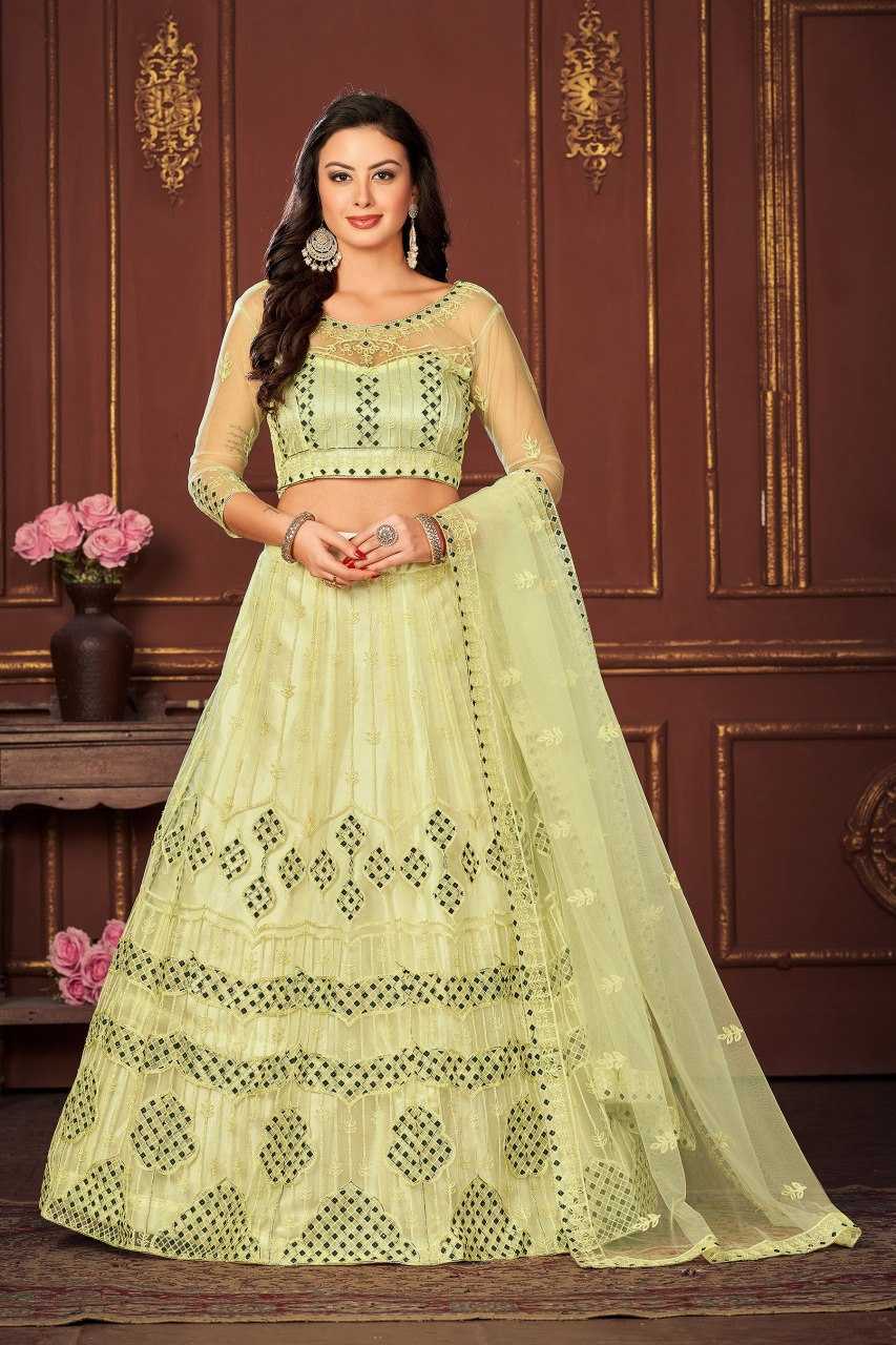 Ynf Net KESH643 1010306 Lehengas Wholesale Fancy Lehenga Embroidered Lehenga Lehenga For Mehndi Sequins Lehenga Manufacturer- Kapda Export