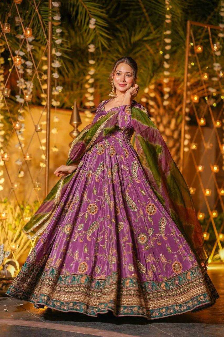 Ynf Organza Silk KESH154 331 Gowns Wedding Collections Wholesale Printed Gowns Anarkali Gown Gown With Dupatta Manufacturer- Kapda Export