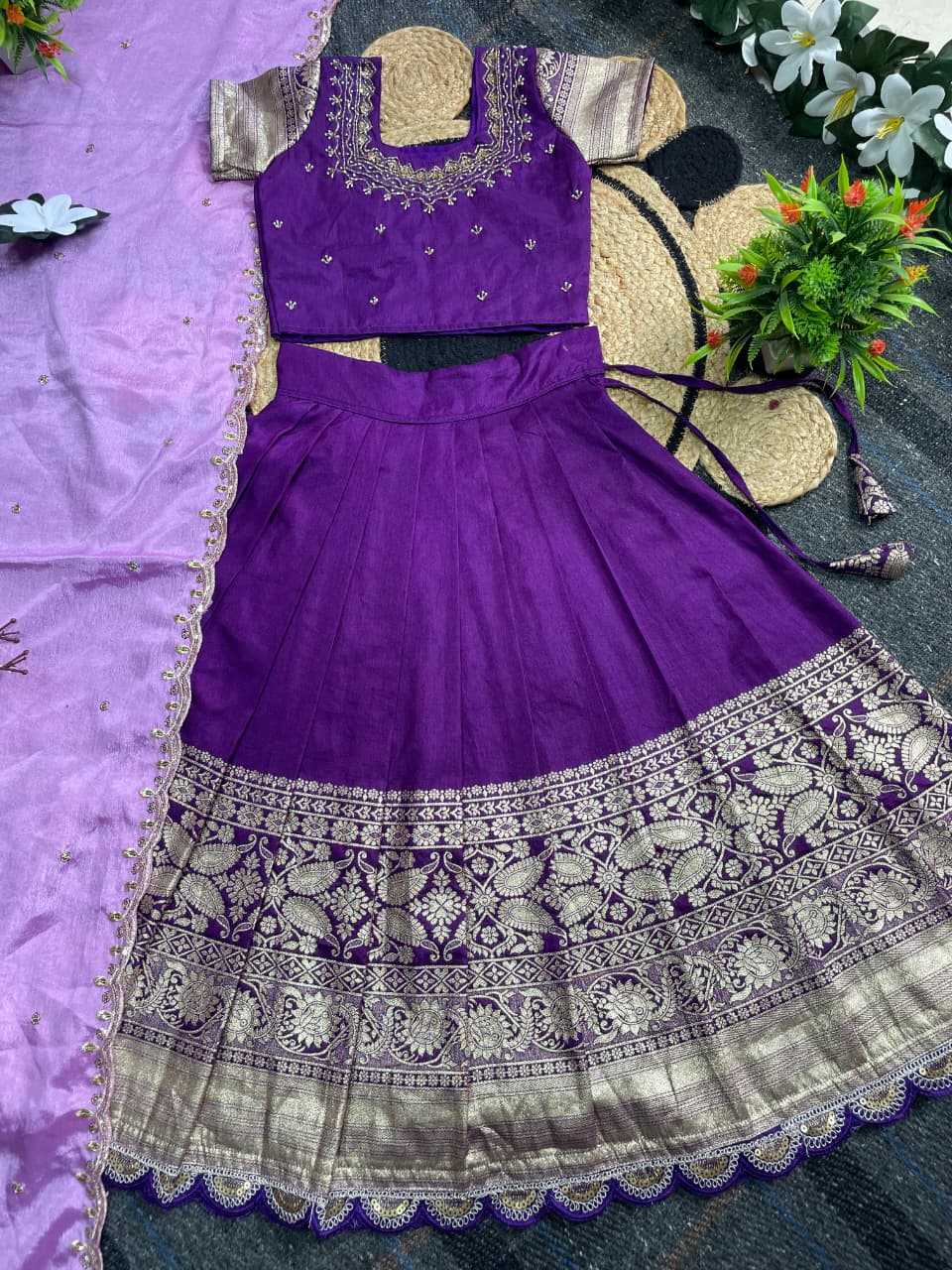 Ynf Pure Silk KESH505 SANIYA Kids Wear Festive Collections Wholesale Kids Lehenga Choli Kids Festive Wear Pongal Collections Manufacturer- Kapda Export