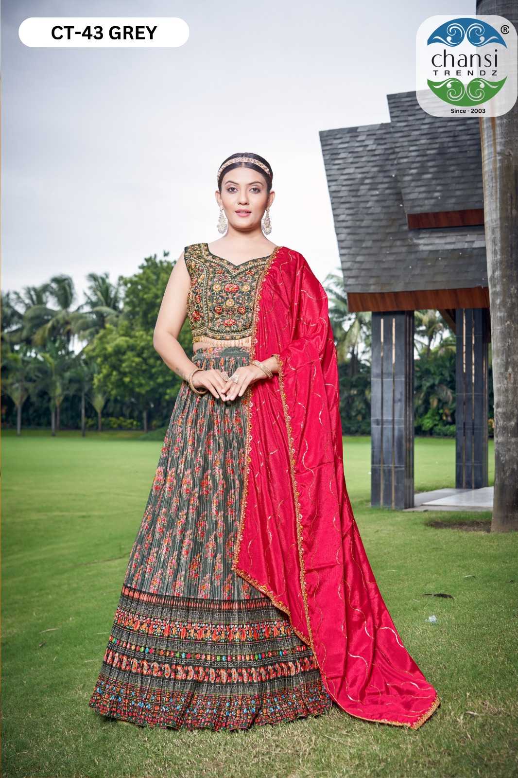 Ynf Satin KESH530 CHANSI 43 Lehengas Wholesale Embroidered Lehenga Designer Lehenga Choli Chaniya Choli Manufacturer- Kapda Export