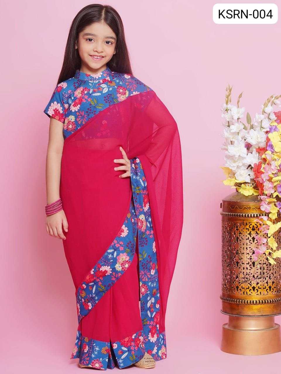 Ynf Soft Dola KESH505 004 Kids Wear Wholesale Kids Saree Dress Kids Traditional Outfits Girls Ethnic Wear Manufacturer- Kapda Export