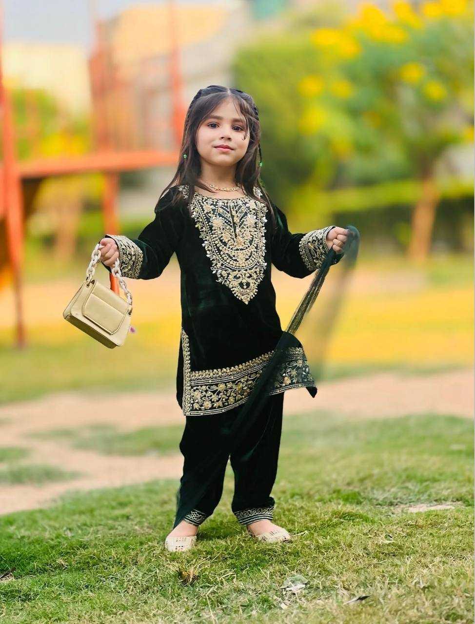 Ynf Velvet KESH415 236 Kids Wear Wholesale Kids Top & Pant Girls Kurti Kids Ethnic Wear Manufacturer- Kapda Export