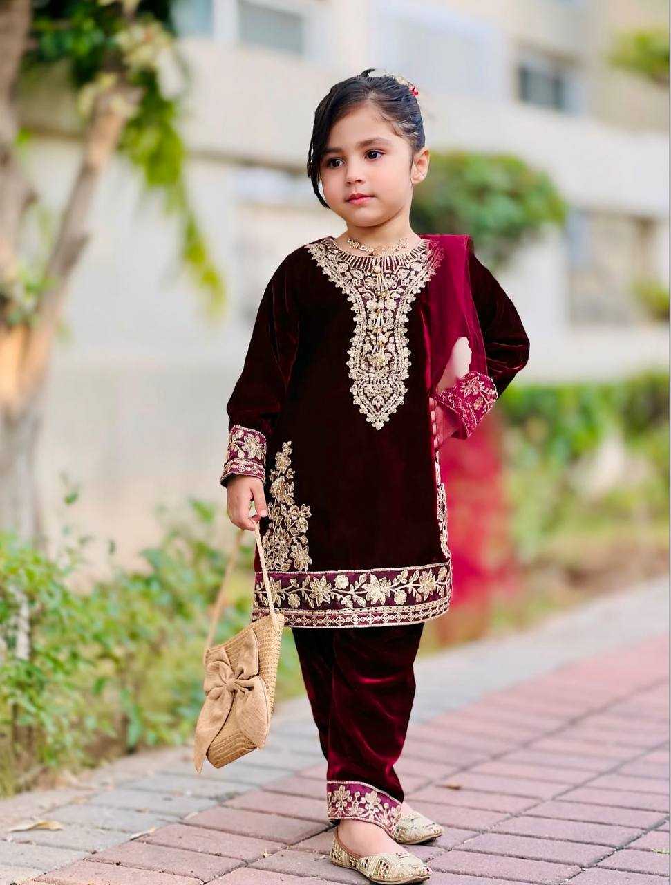 Ynf Velvet KESH415 237 Kids Wear Wholesale Kids Top & Pant Kids Co-ord Set Girls Kurti Manufacturer- Kapda Export