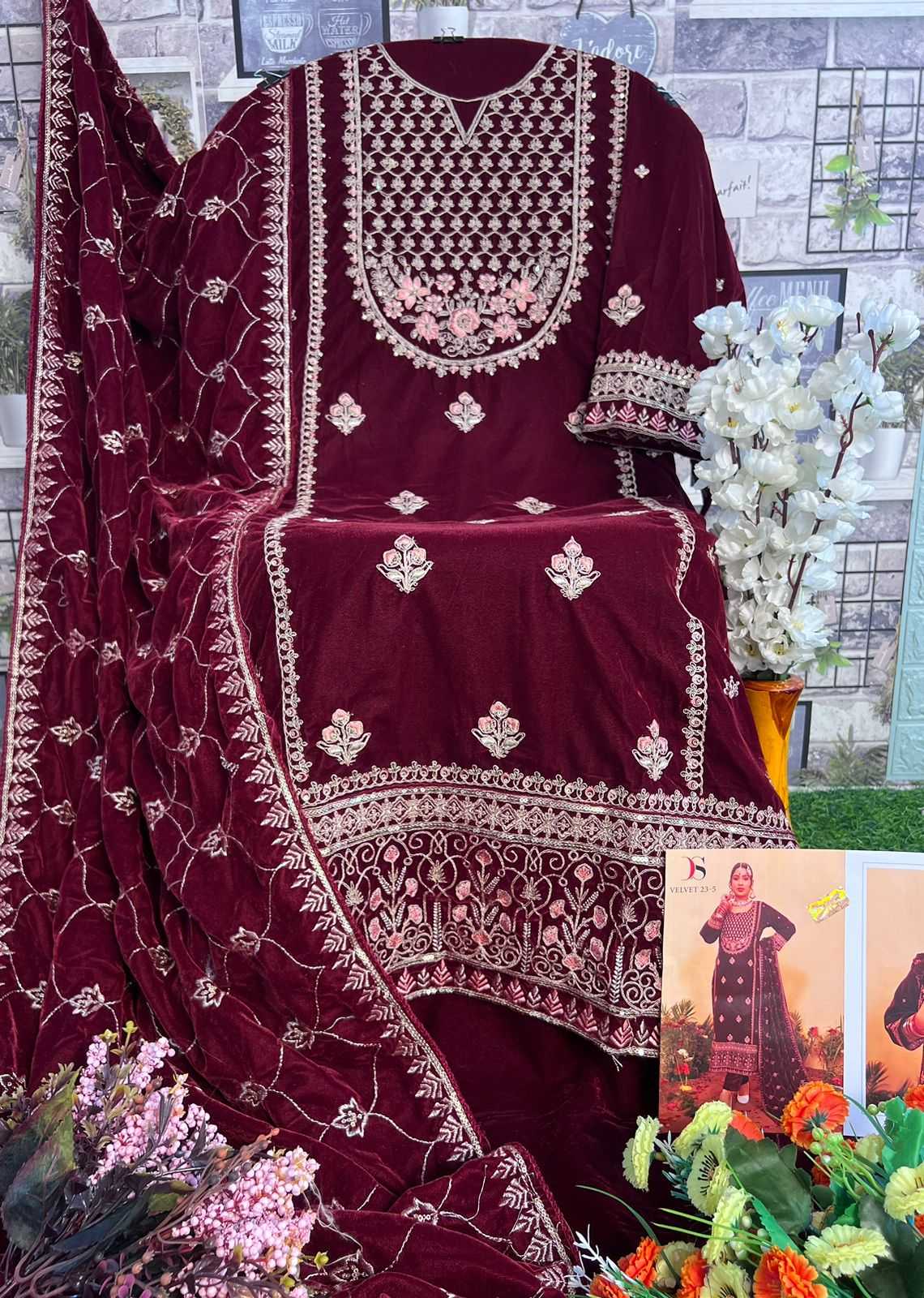 Ynf Velvet KESH530 DEEPSY 3321 Suits & Dresses Wholesale Velvet Suits Party wear suits Wedding Suits Manufacturer- Kapda Export