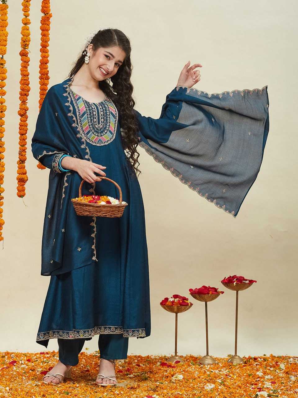 Ynf Vichitra Silk KESH642 ??? Kids Wear Wholesale Girls Kurti Kids Traditional Outfits Kids Anarkali Suits Manufacturer- Kapda Export