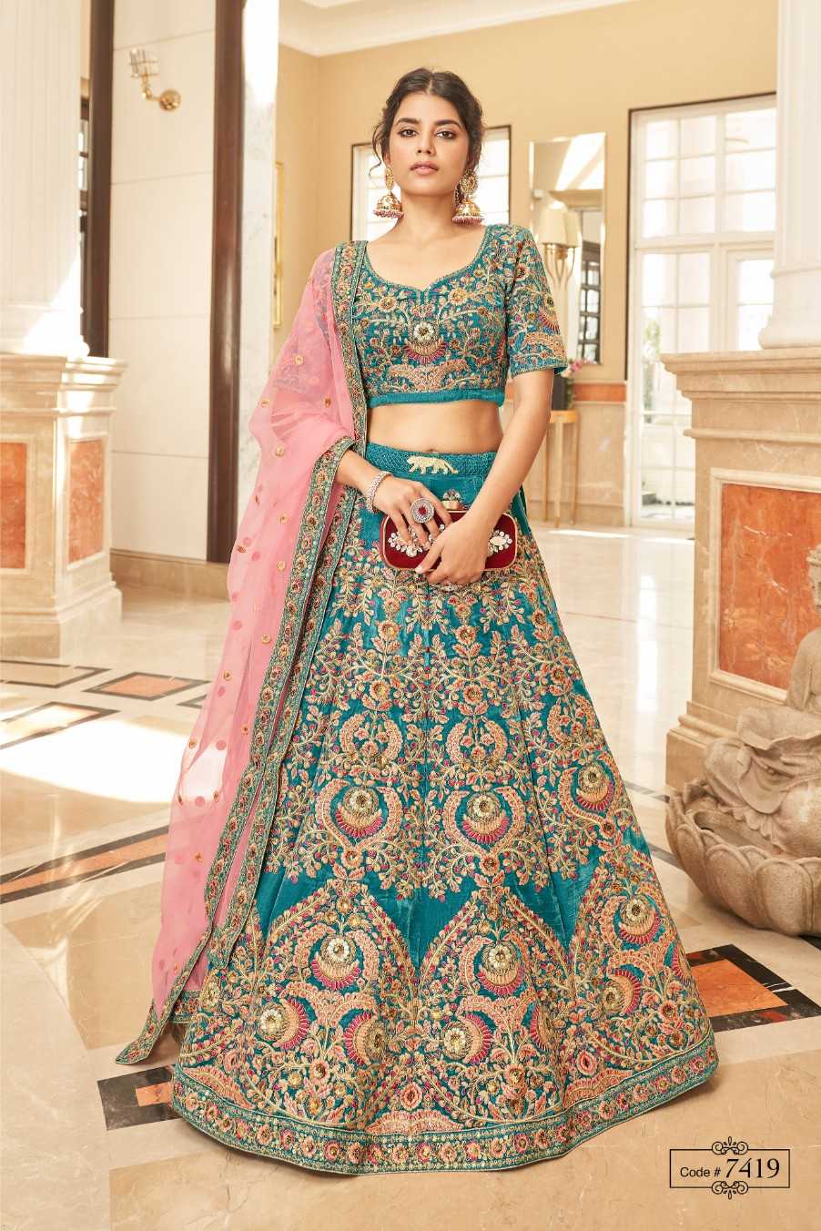 Ynf Art Silk Organza Velvet KESH638 Cultural Vol-2 Lehengas Wholesale Designer Lehenga Fancy Lehenga Kalamkari Lehenga Manufacturer- Kapda Export