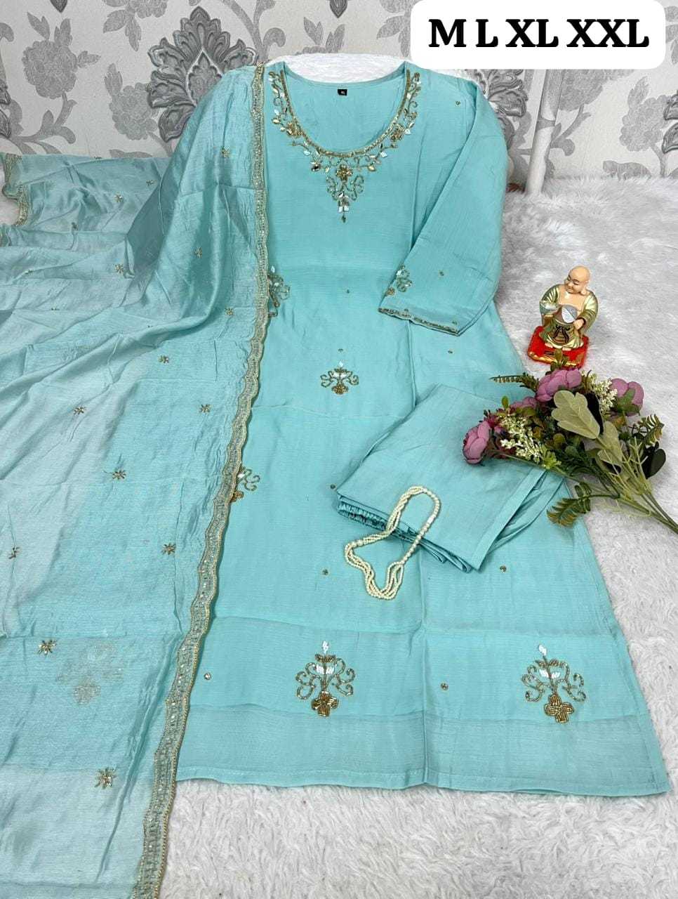 Ynf Chanderi Cotton KESH594 JAMNA Suits & Dresses Festive Collections Wholesale Party wear suits Chanderi Suit Handwork Suits Manufacturer- Kapda Export