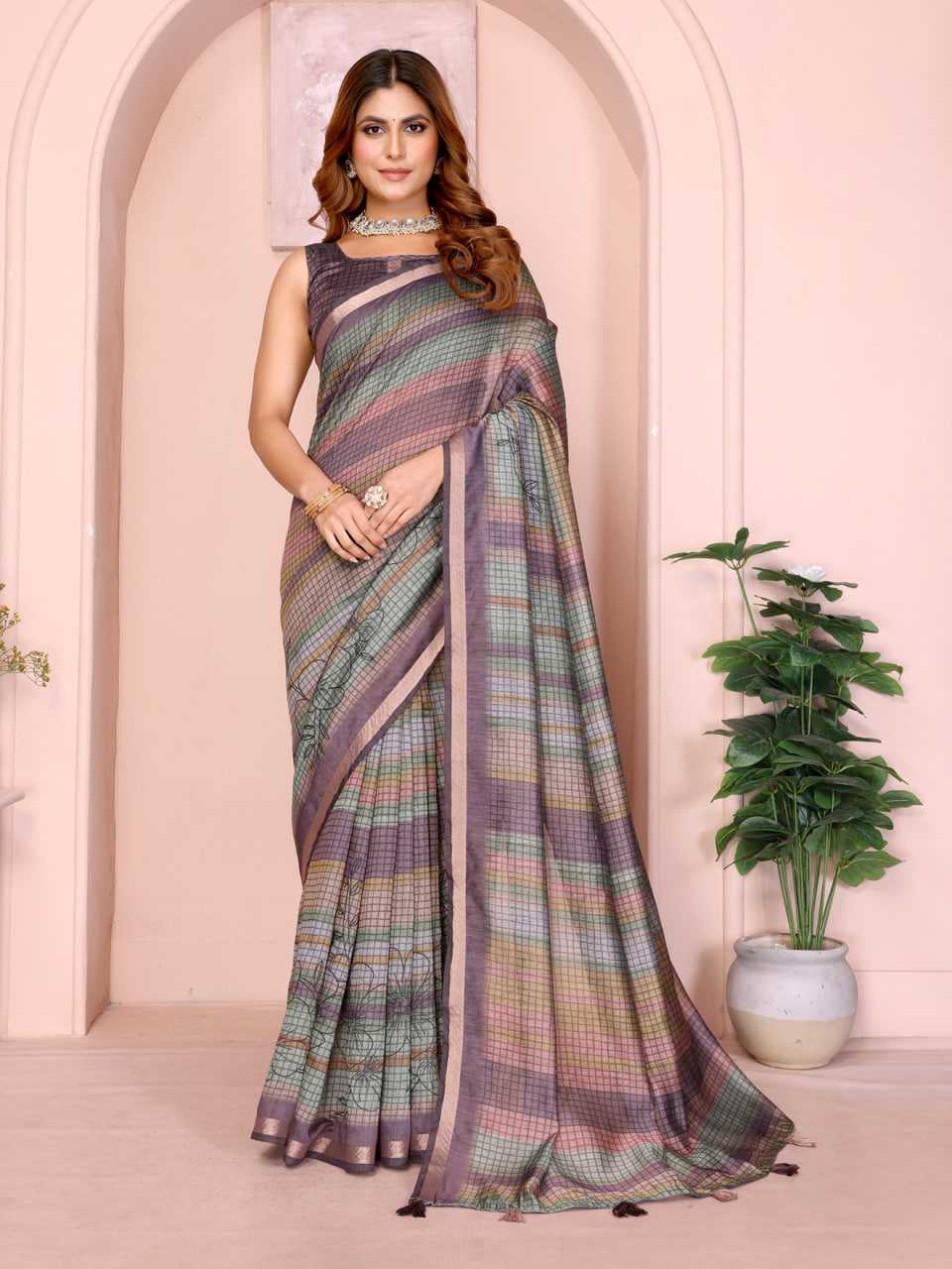 Ynf Chanderi Silk KESH553 310 Sarees Wholesale Printed Sarees Solid Sarees Festive Sarees Manufacturer- Kapda Export