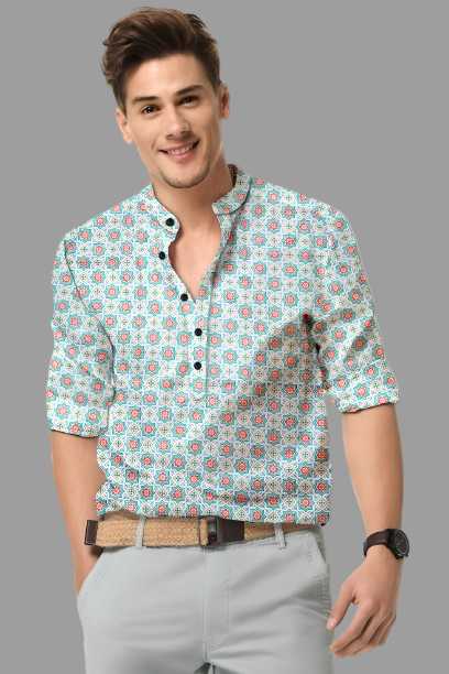 Ynf Cotton KESH662 ST33 Mens Wear Wholesale Casual Wear Mens Printed Shirts Indo Western Manufacturer- Kapda Export