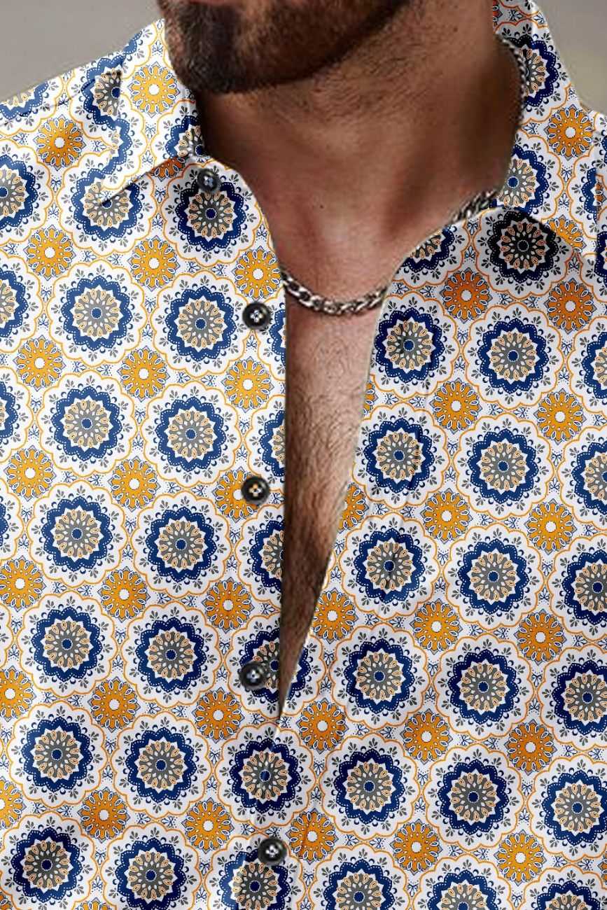 Ynf Cotton KESH662 ST44 Mens Wear Wholesale Casual Wear Mens Printed Shirts Indo Western Manufacturer- Kapda Export