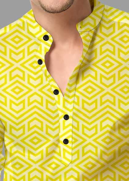 Ynf Cotton KESH662 ST63 Mens Wear Wholesale Casual Wear Men Cotton Kurta Mens Printed Shirts Manufacturer- Kapda Export