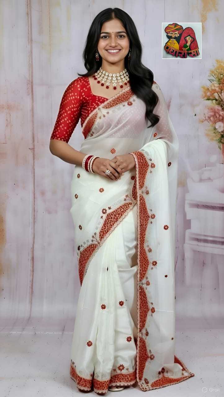 WHITE SILK SAREES
