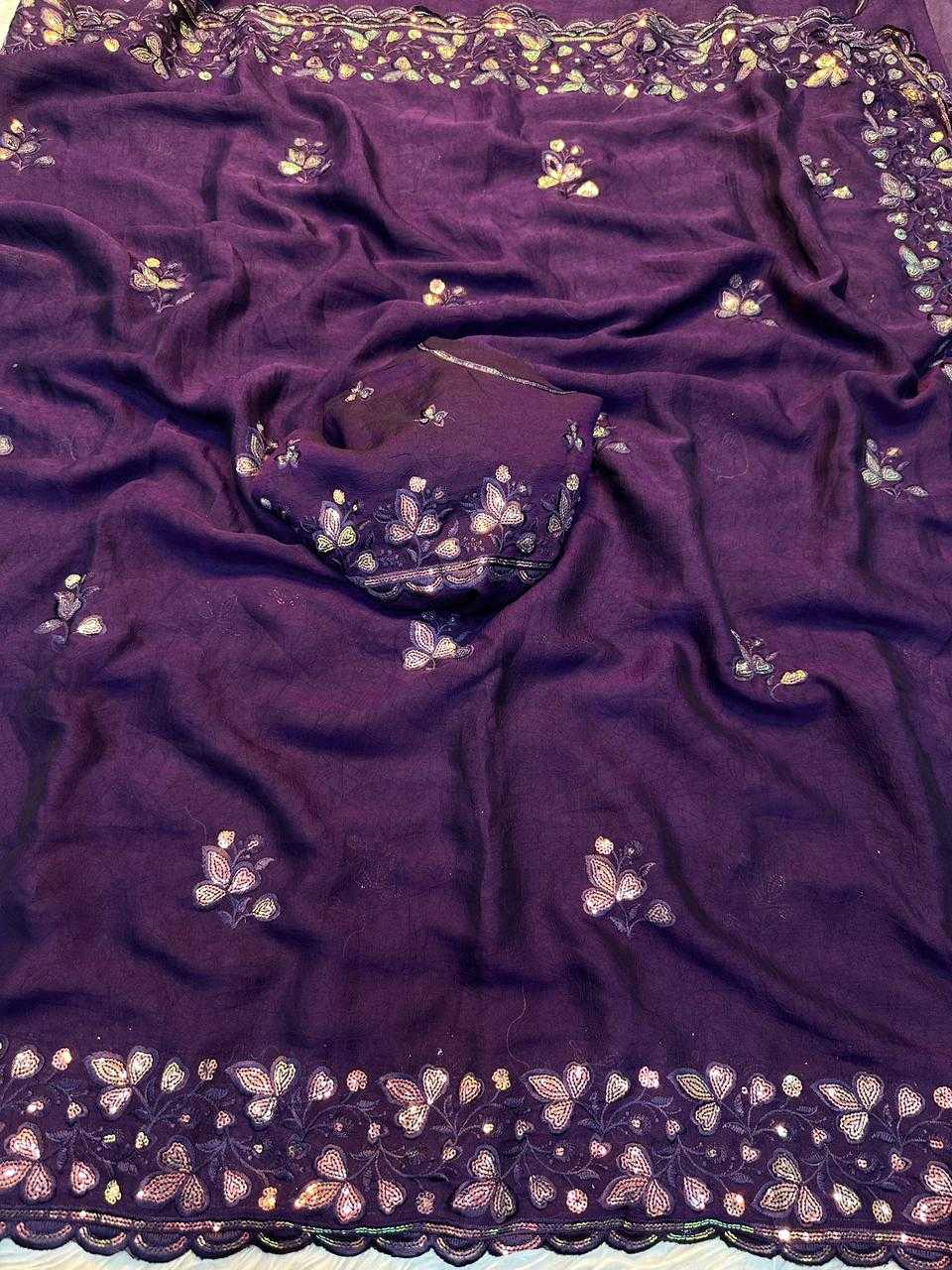 Ynf Crush Silk KESH691 Soft Crush Sarees Silk Sarees Wholesale Branded Sarees Sequins Work Saree Silk Sarees For Weddings Manufacturer- Kapda Export