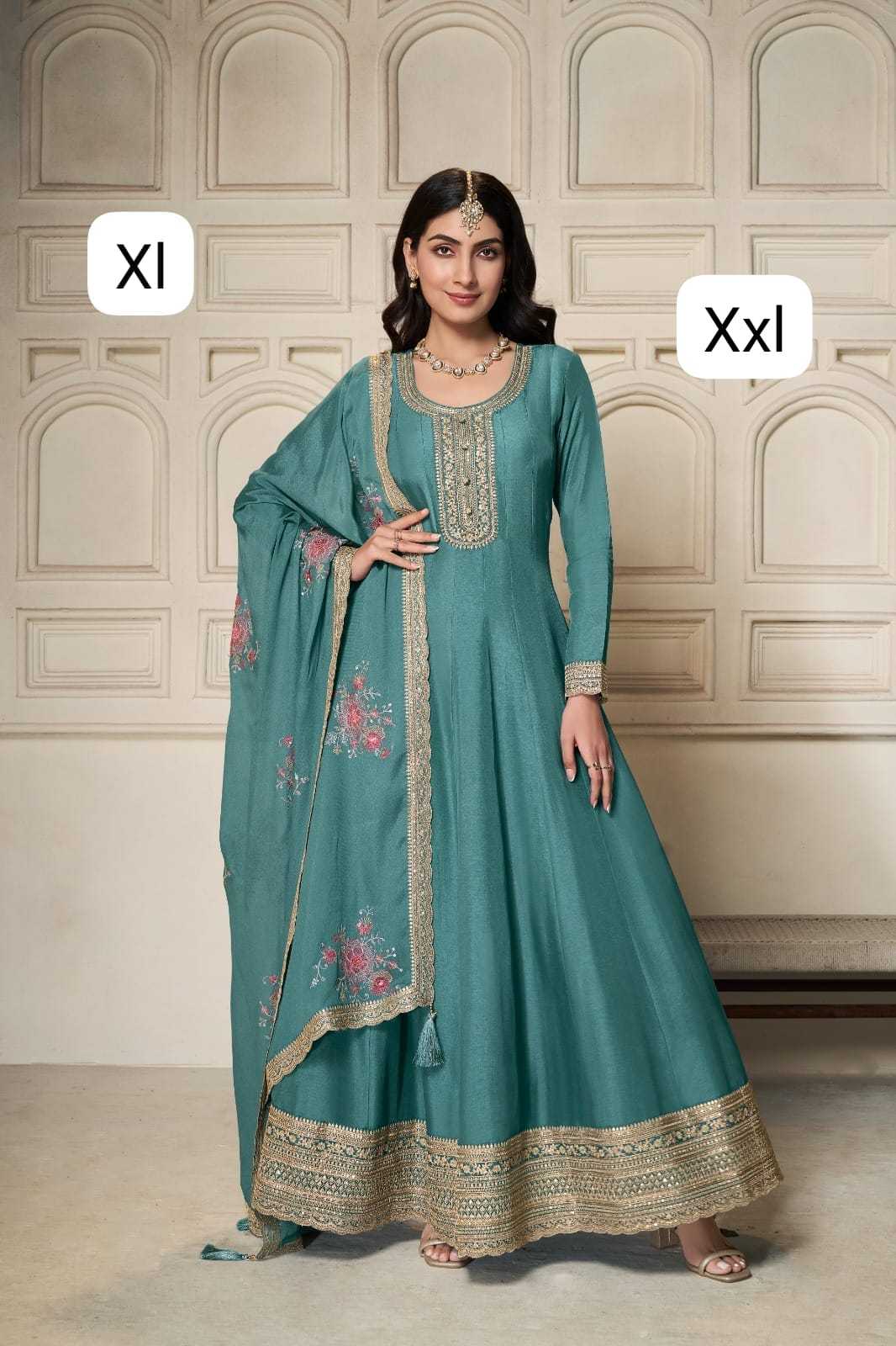 Ynf Dola Silk KESH677 103 Gowns Festive Collections Wholesale Party Wear Gowns Silk Gowns Gown With Dupatta Manufacturer- Kapda Export