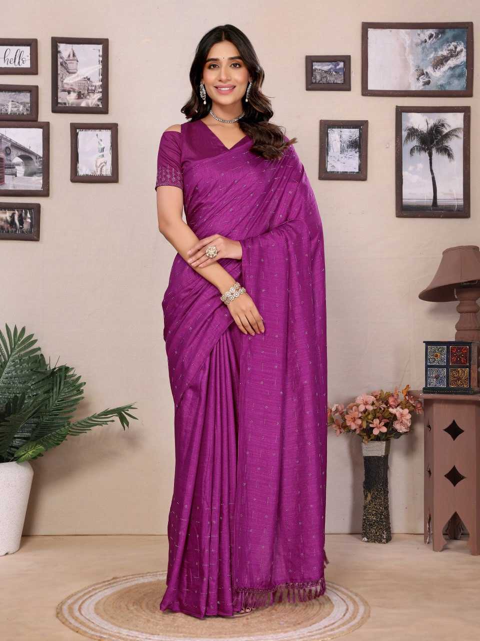 Ynf Dola Silk KESH702 6067 Sarees Wholesale Silk Sarees Casual Sarees Purple Sarees Manufacturer- Kapda Export