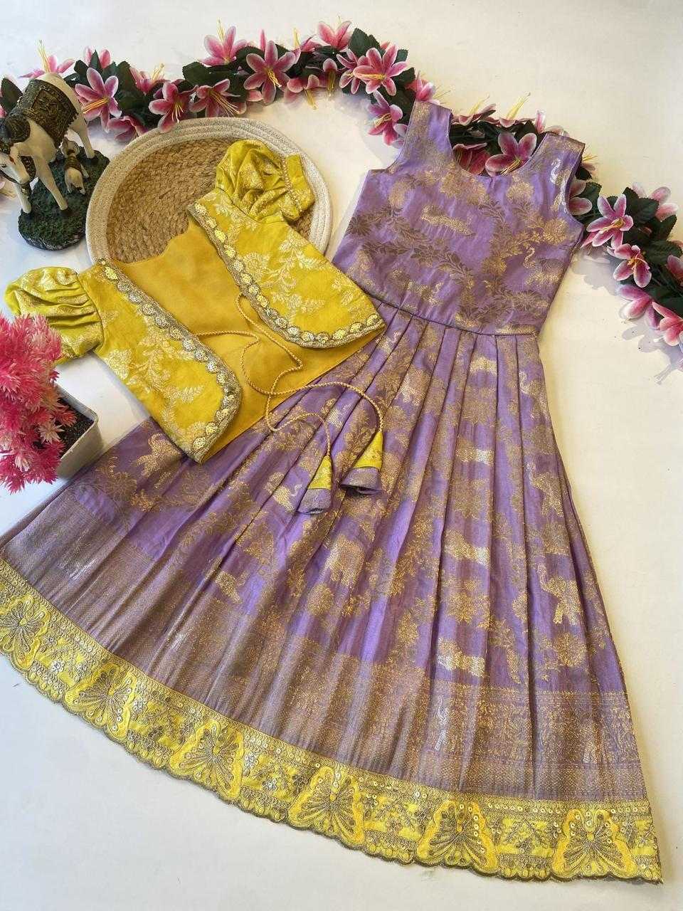 Ynf Dola Silk RIN235 MORTIS Kids Wear Wholesale Kids Gown Kids Ethnic Wear Kids Ethnic Gowns Manufacturer- Kapda Export