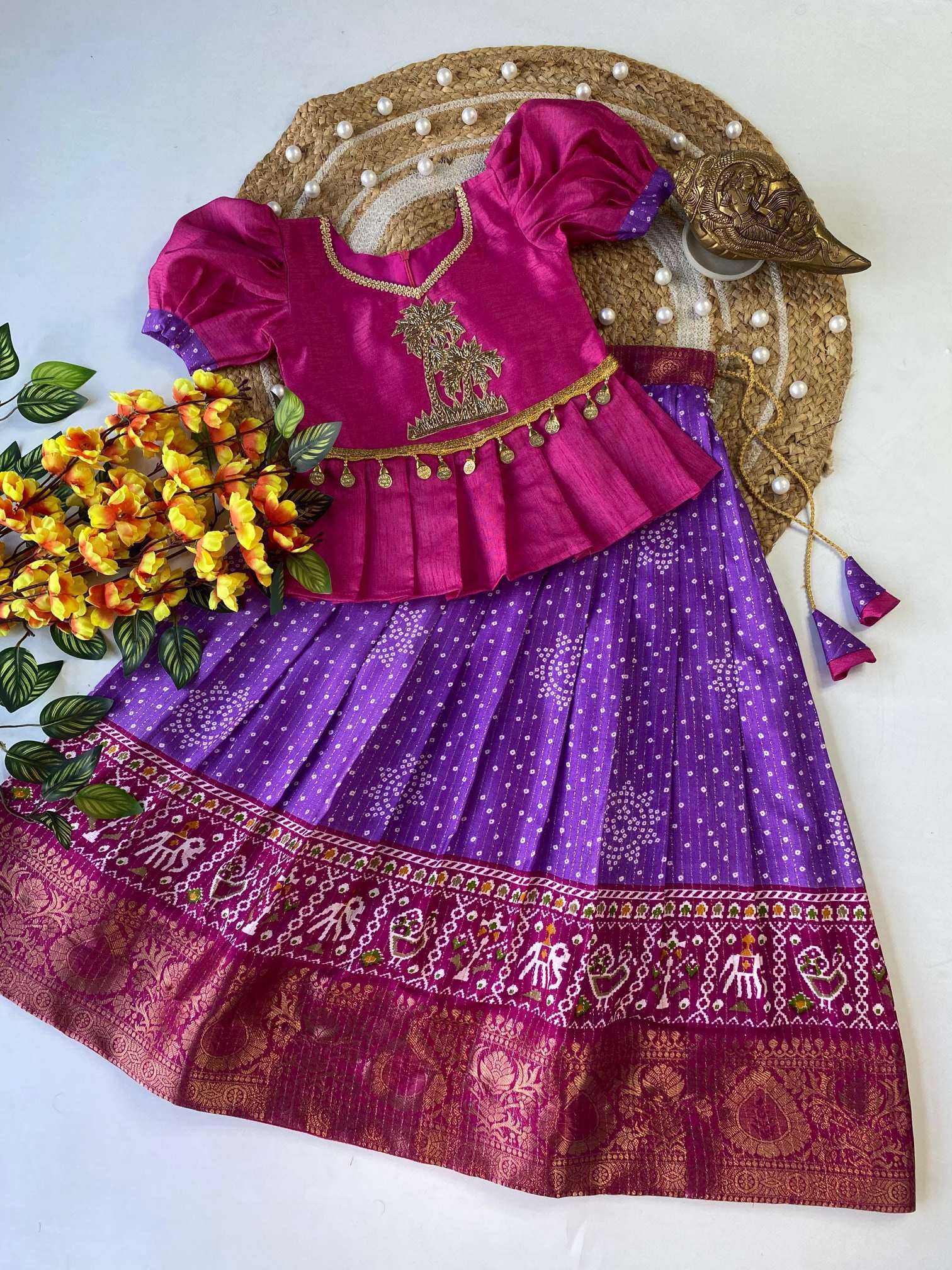 Ynf Dola Silk RIN235 tree work Kids Wear Wholesale Kids Ethnic Wear Kids Traditional Outfits Kids Lehenga Choli Manufacturer- Kapda Export