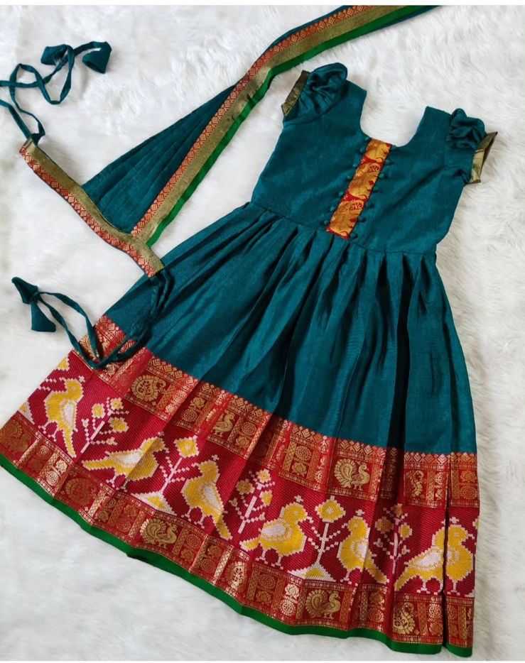 Ynf Fancy RIN235 Kalamkari Kids Wear Wholesale Kids Gown Kids Designer Frock Kids Festive Wear Manufacturer- Kapda Export