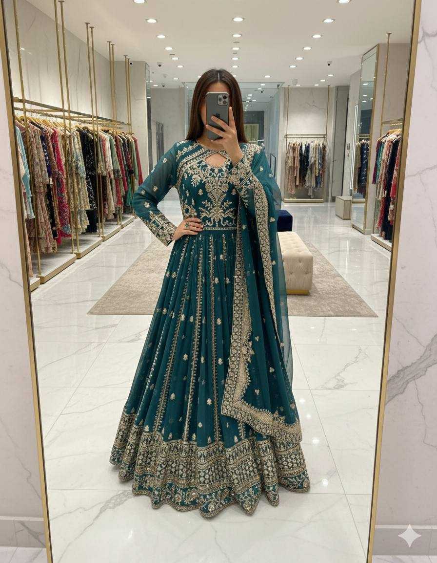 Ynf Faux Georgette KESH506 8028 Gowns Wholesale Wedding Gown Party Wear Gowns Reception Gowns Manufacturer- Kapda Export
