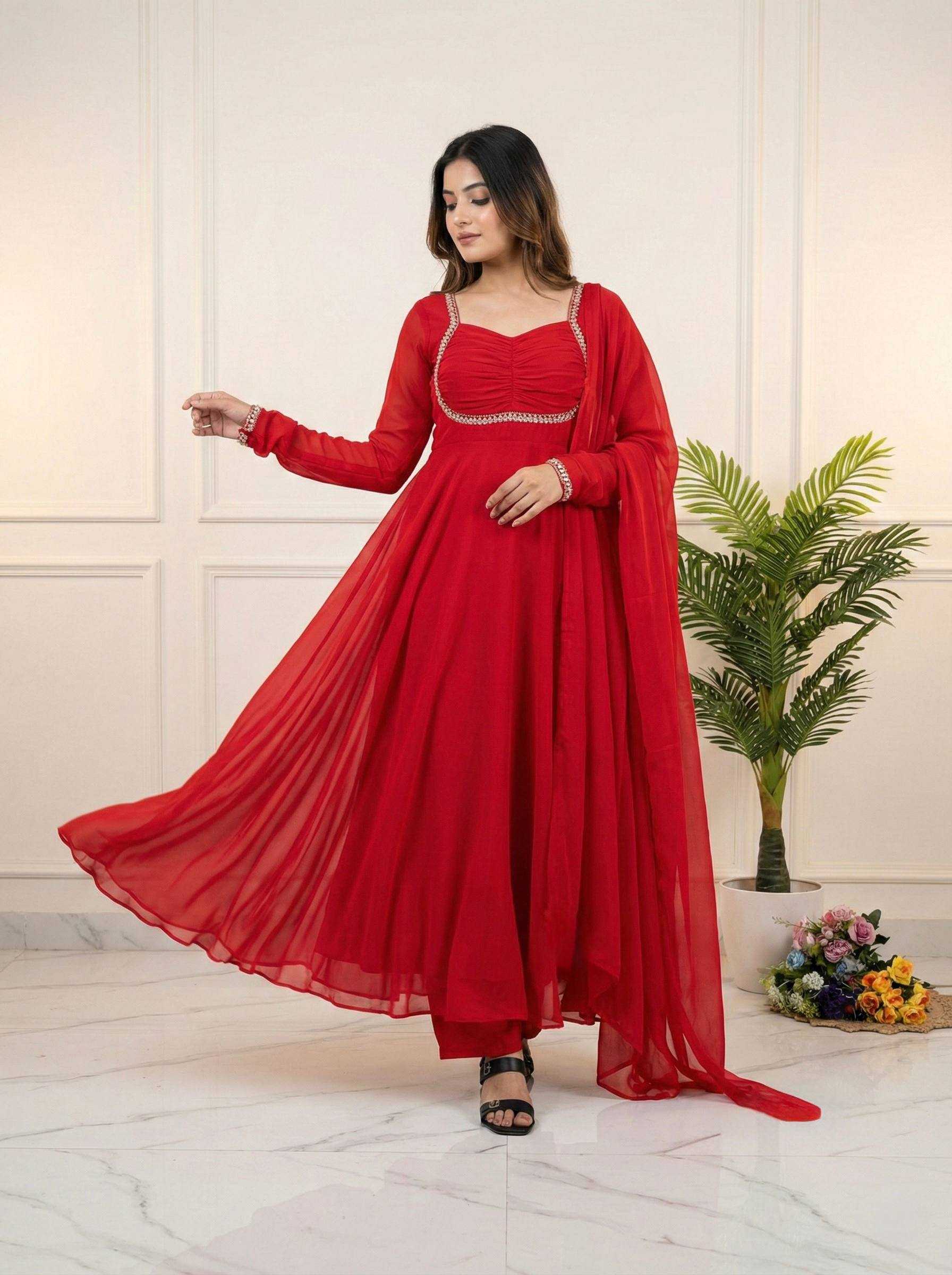 Ynf Faux Georgette KESH513 MANIKA Gowns Wholesale Fancy Gowns Evening Gowns Party Wear Gowns Manufacturer- Kapda Export