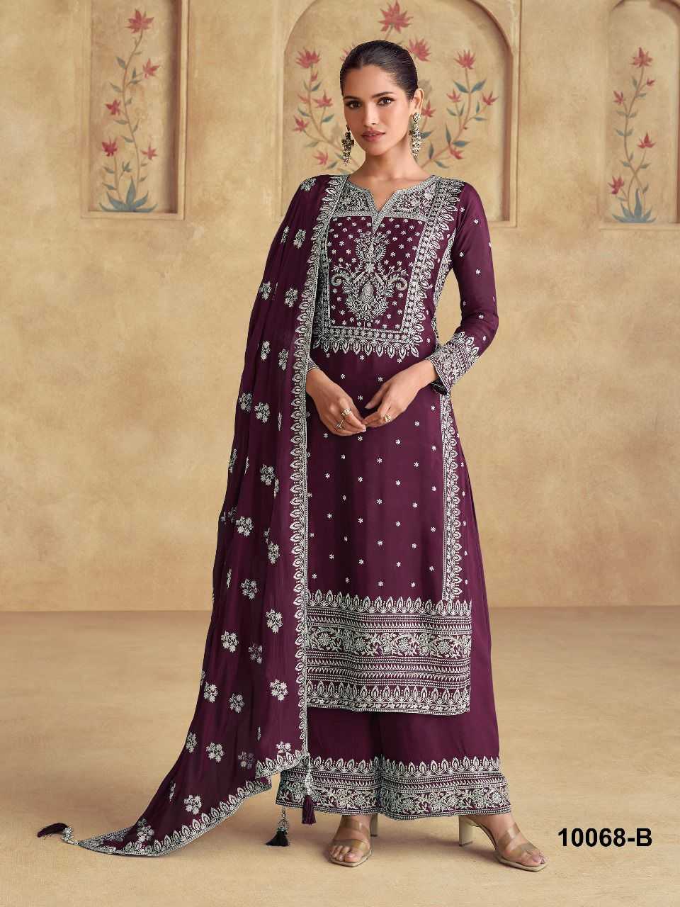 Ynf Faux Georgette RIN236 AASHIRWAD 10068 Suits & Dresses Wholesale Party wear suits Embroidered Suits Semi-Stitched Suits Manufacturer- Kapda Export