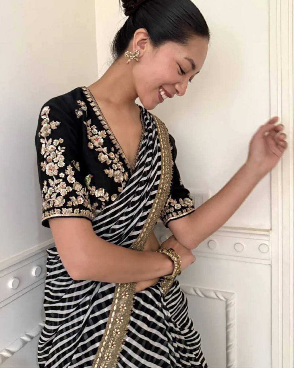 Ynf Georgette KESH151 5553 Sarees Wholesale Party Wear Sarees Leheriya Sarees Embroidered Sarees Manufacturer- Kapda Export