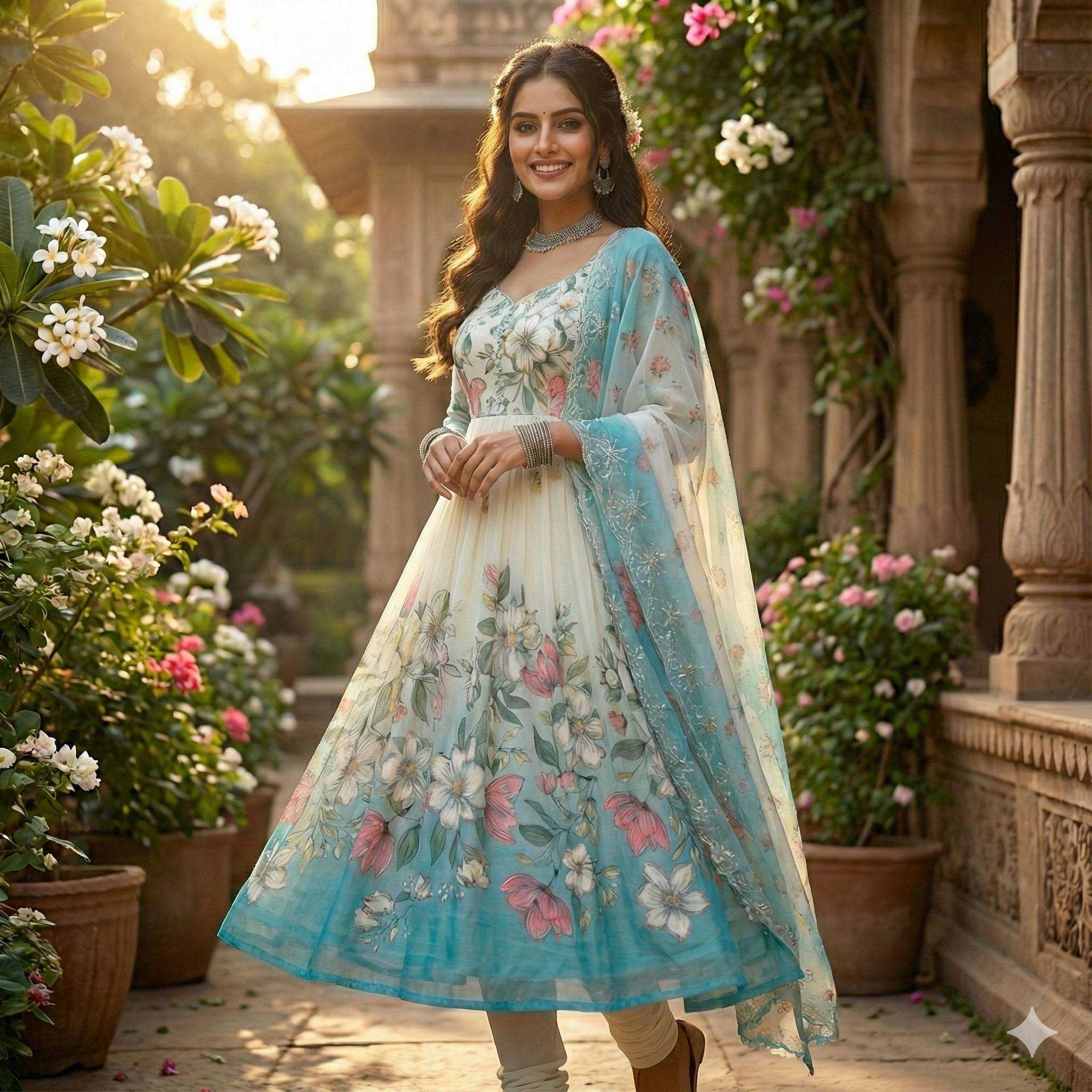 Ynf Georgette KESH210 2473 Suits & Dresses Wholesale Evening Dresses Georgette Dresses Anarkali Dresses Manufacturer- Kapda Export