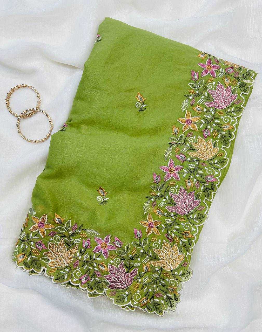 Ynf Georgette KESH488 Star georgette Sarees Wholesale Party Wear Sarees Embroidered Sarees Heavy Work Sarees Manufacturer- Kapda Export