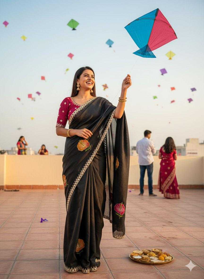 Ynf Georgette KESH622 115 Sarees Festive Collections Wholesale Georgette Sarees Embroidered Sarees Lohri Collections Manufacturer- Kapda Export