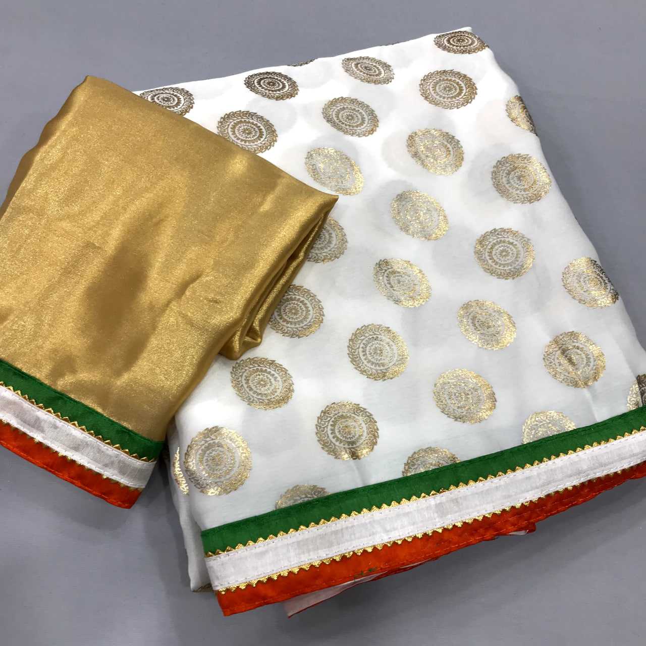 Ynf Georgette KESH663 Golden Super Sarees Wholesale Printed Sarees Floral Sarees Golden Sarees Manufacturer- Kapda Export