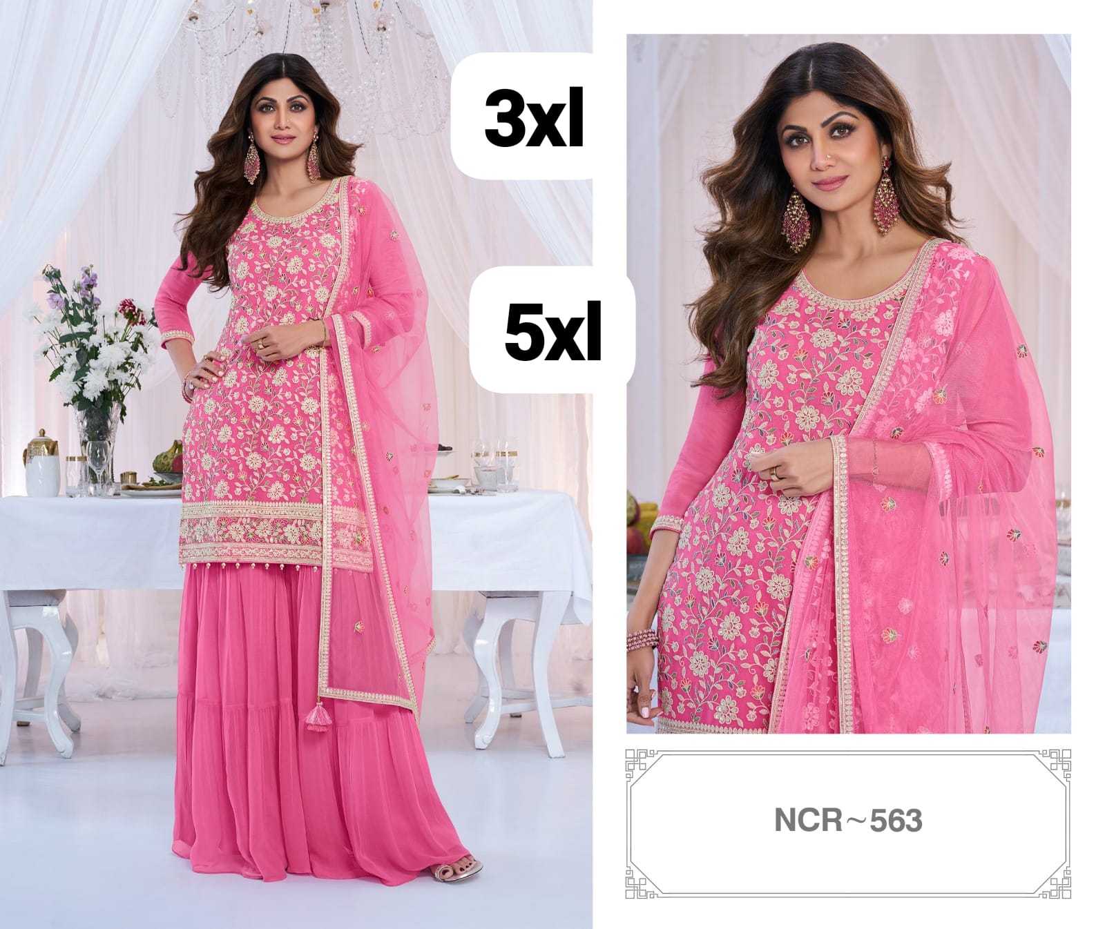 Ynf Georgette KESH677 NCR 563 Suits & Dresses Bollywood Collections Plus Size Collections Wholesale Sharara Salwar Suits Embroidery Suits Shilpa Shetty Collections Manufacturer- Kapda Export