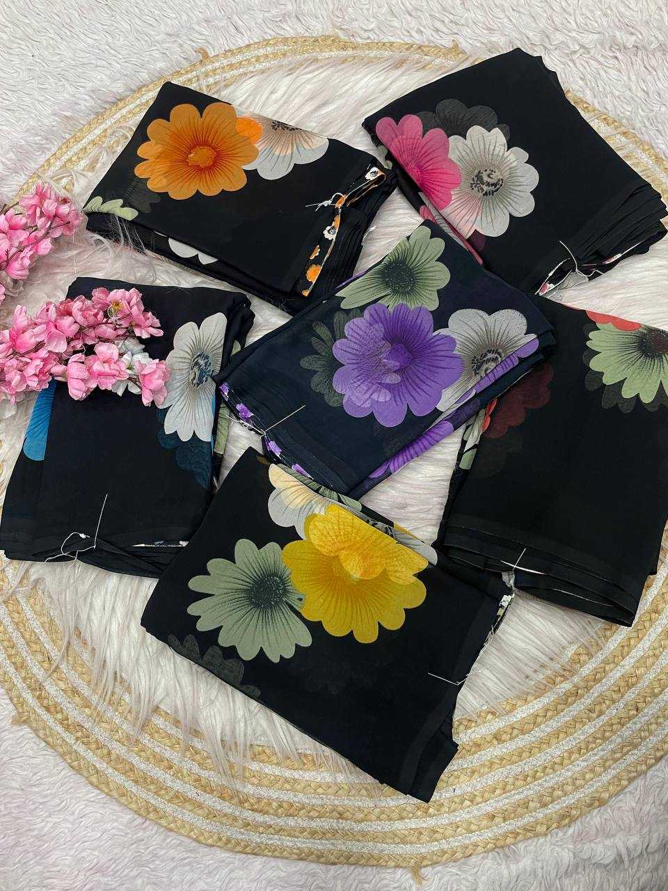 Ynf Georgette RIN230 630 Sarees Wholesale Designer Sarees Printed Sarees Weightless Sarees Manufacturer- Kapda Export