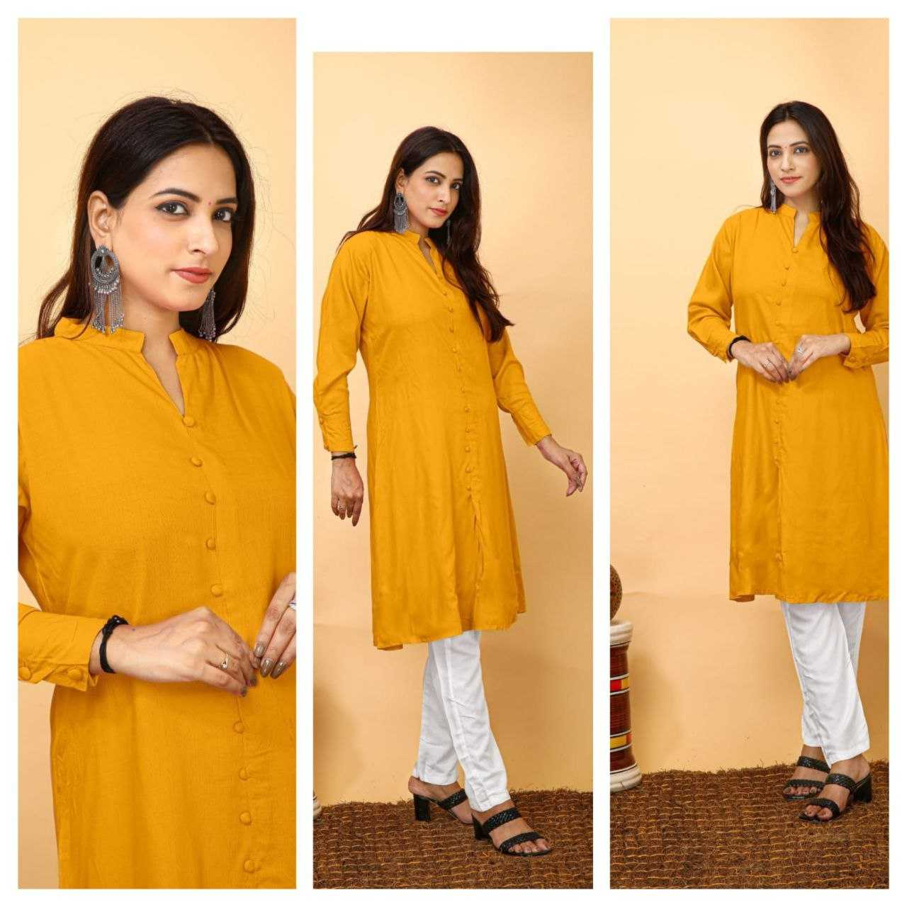 Ynf Heavy Rayon KESH528 Flair Kurti Kurti Wholesale Workwear Kurtis Long Kurtis Flared Kurtis Manufacturer- Kapda Export