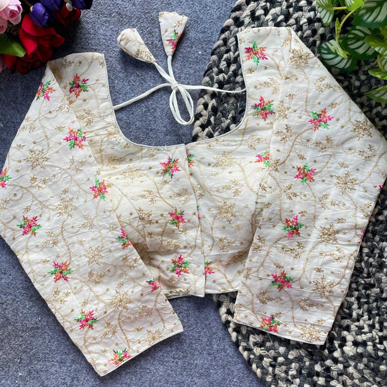 Ynf Khadi Cotton KESH411 ajarakh Readymade Blouses Wholesale Blouse Embroidered Blouses Party Wear Blouse Manufacturer- Kapda Export