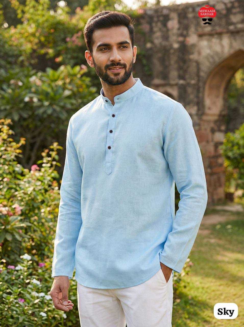 Ynf Khadi Cotton RIN125 TANISHA Mens Wear Wholesale Casual Wear Men Short Kurta Festive & Wedding Coats Manufacturer- Kapda Export