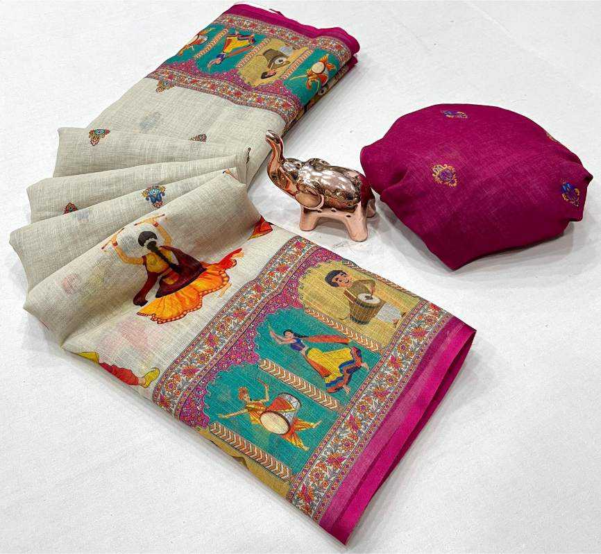 Ynf Linen KESH695 NAVRATRI Sarees Festive Collections Wholesale Floral Sarees Festive Sarees Navratri Dresses Manufacturer- Kapda Export