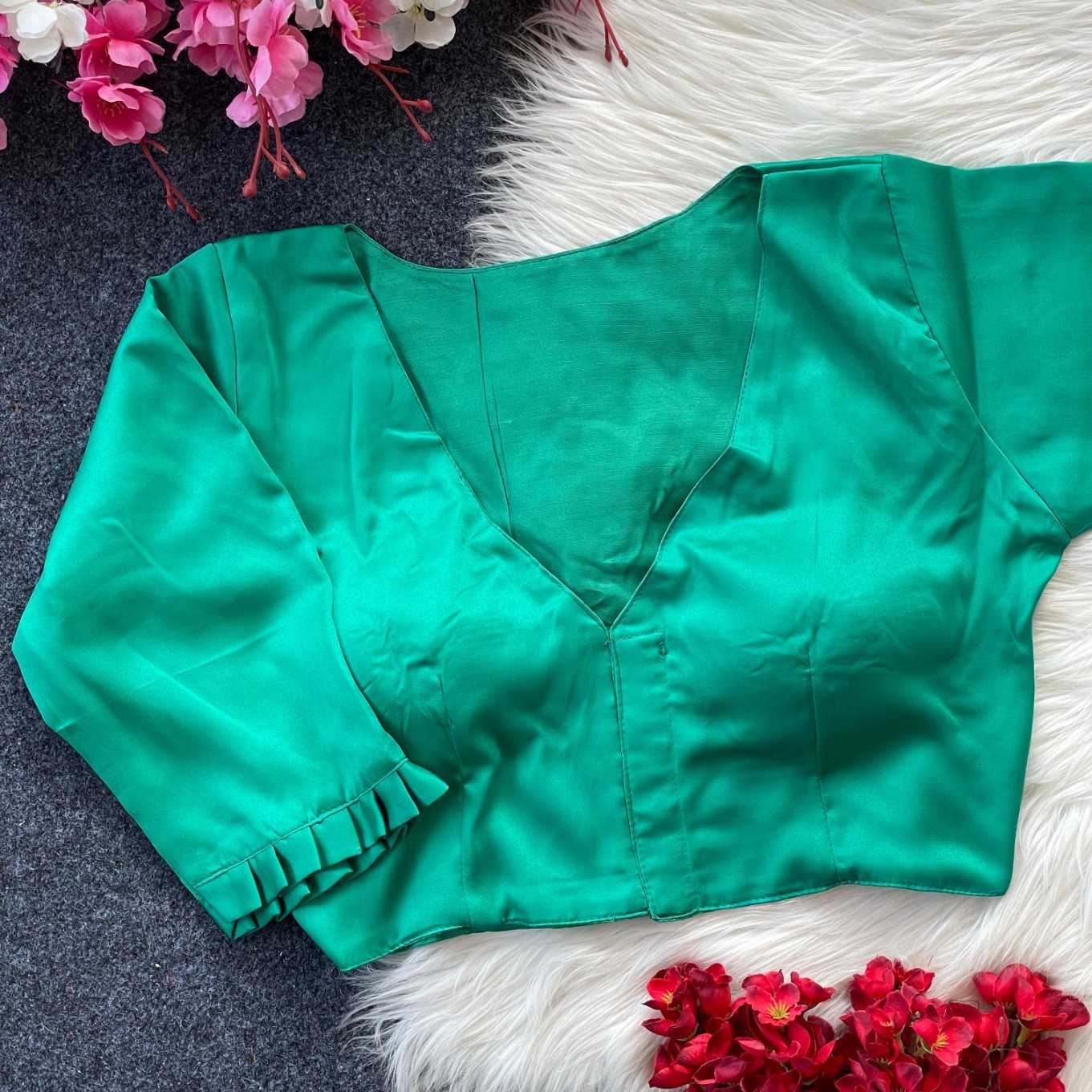 Ynf Malay Satin Silk KESH411 Pure MALAI Readymade Blouses Wholesale Blouse Party Wear Blouse Fashion Blouse Manufacturer- Kapda Export