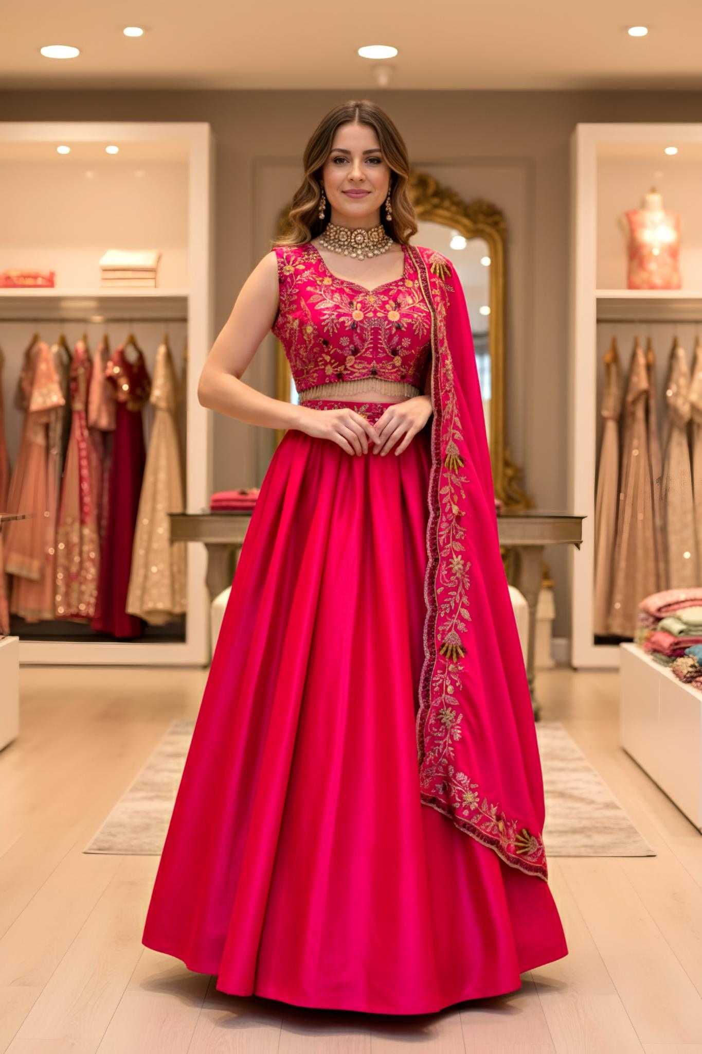 Ynf Malay Satin Silk KESH648 1062 Lehengas Wedding Collections Wholesale Embroidered Lehenga Satin Lehenga Wedding Outfits Manufacturer- Kapda Export