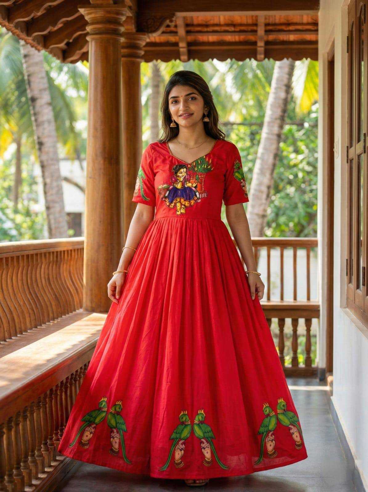 Ynf Muslin KESH485 116 Gowns Wholesale Printed Gowns Party Wear Gowns Designer Gowns Manufacturer- Kapda Export