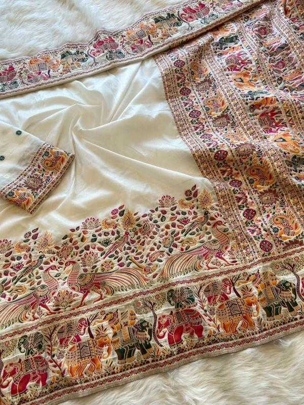 Ynf Pashmina Silk KESH484 SHILVER Sarees Silk Sarees Wholesale Party Wear Sarees Festive Sarees Pashmina Silk Sarees Manufacturer- Kapda Export