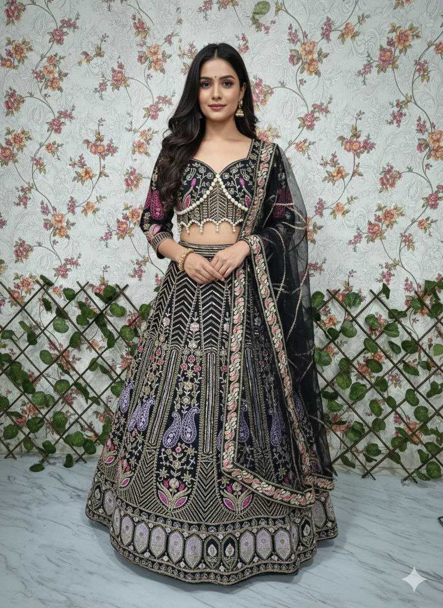 Ynf Premium Silk KESH508 1102 Lehengas Wholesale Embroidered Lehenga Thread Work Lehenga Sequins Lehenga Manufacturer- Kapda Export