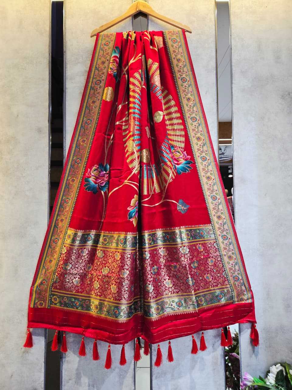 Ynf Pure Silk KESH580 PUMKIN Duppatas Wholesale Gajji Modal Dupattas Printed Duppata Net Duppata Manufacturer- Kapda Export