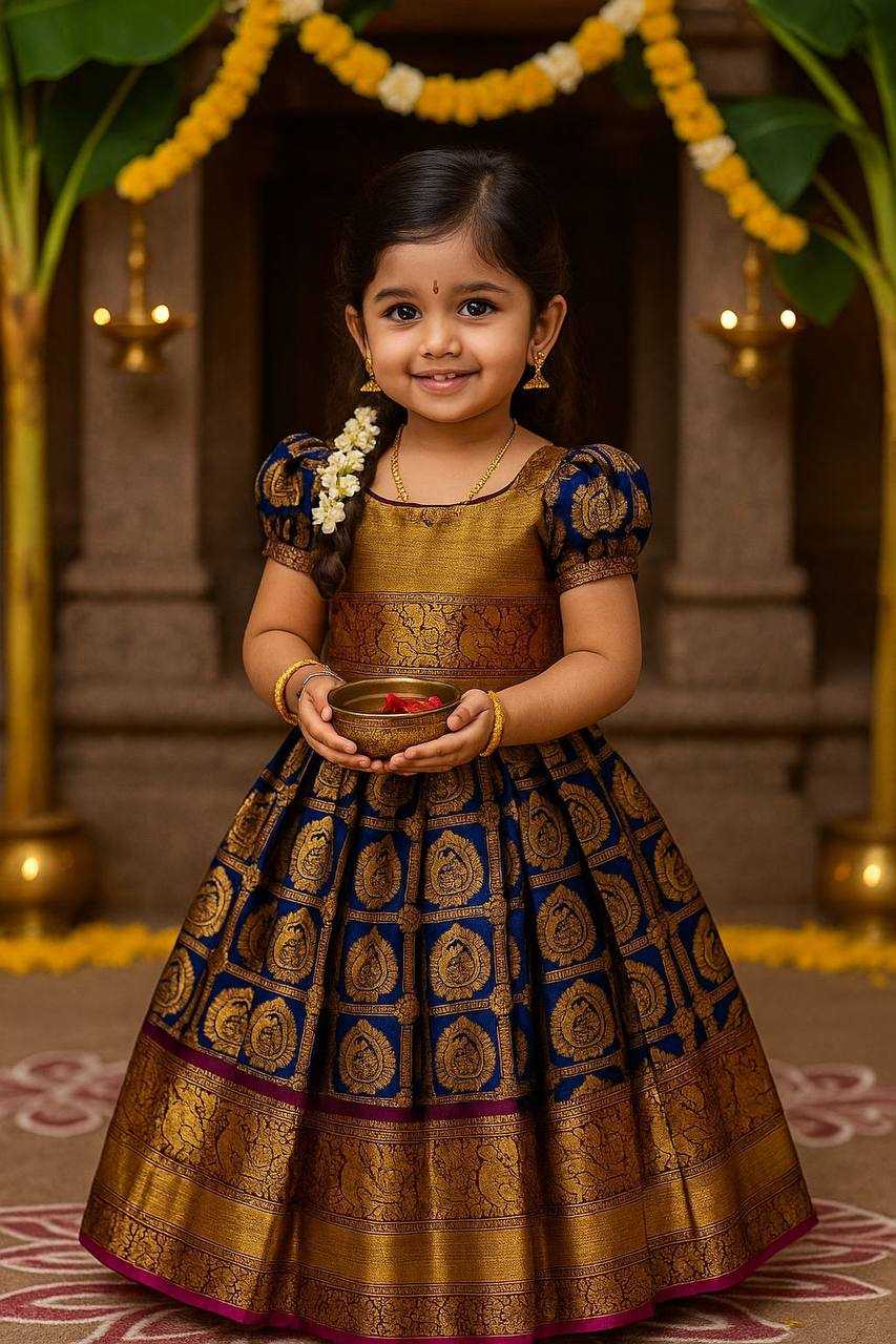 Ynf Pure Soft Shiffon KESH709 02 Kids Wear Wholesale Kids Gown Indian Wear For Kids Kids Wedding Outfits Manufacturer- Kapda Export