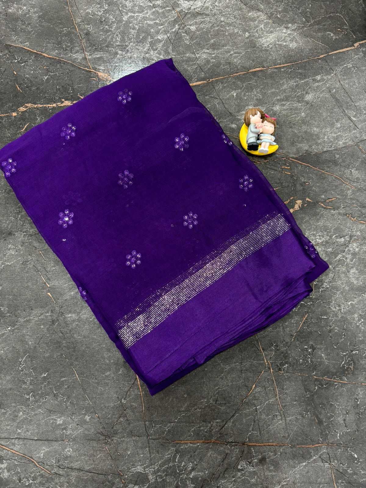 Ynf Pure Viscos KESH691 Satin Patta Sarees Wholesale Sequins Work Saree Viscose Saree Satin Sarees Manufacturer- Kapda Export
