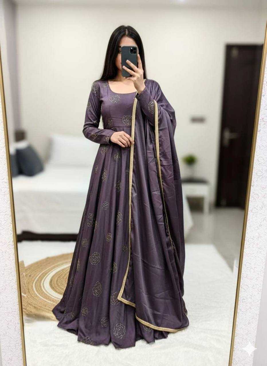 Ynf Rangoli Silk KESH544 NANCY Gowns Festive Collections Wholesale Silk Gowns Gown With Dupatta Full Sleeve Gowns Manufacturer- Kapda Export