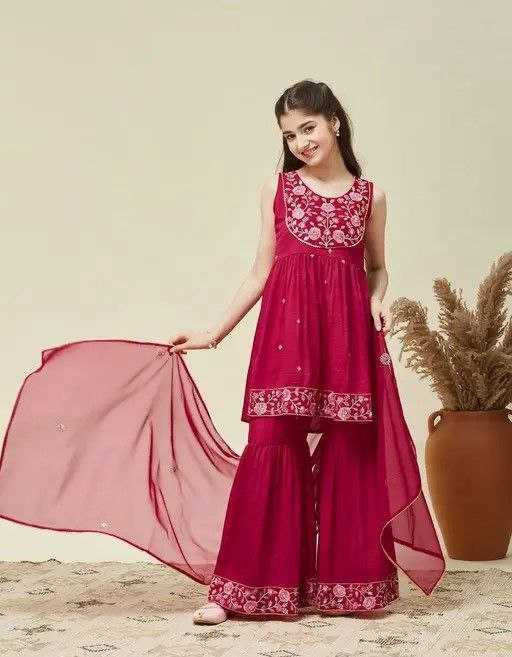 Ynf Silk KESH461 216 Kids Wear Wholesale Kids Sharara Girls Kurti Girls Ethnic Wear Manufacturer- Kapda Export