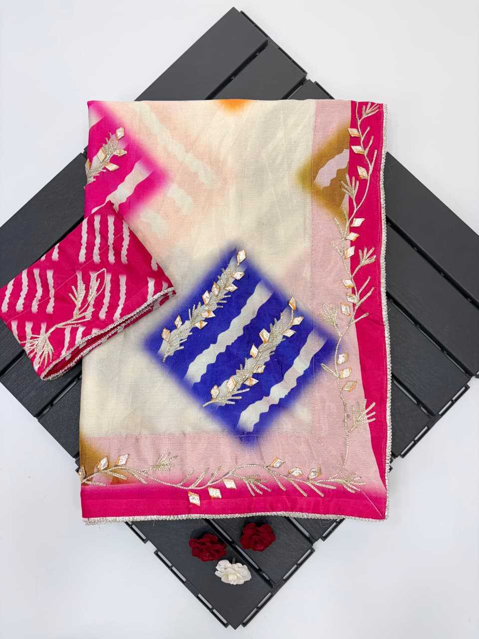 Ynf Silk KESH584 ptint Sarees Wholesale Designer Sarees Printed Sarees Gota Work Saree Manufacturer- Kapda Export