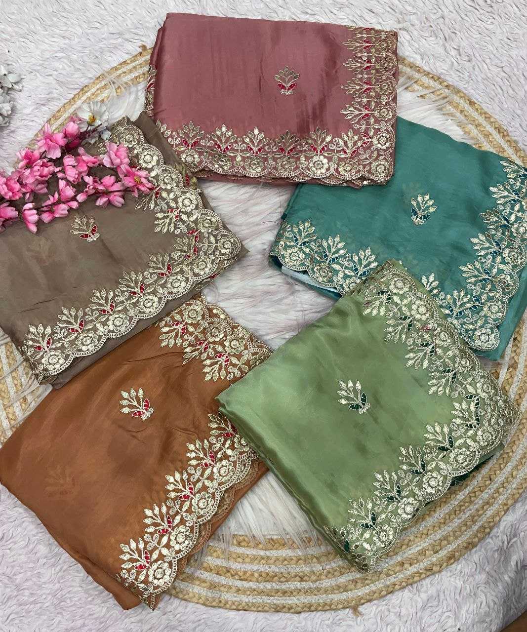 Ynf Silk RIN230 637 Sarees Wholesale Designer Sarees Embroidered Sarees Gota Work Saree Manufacturer- Kapda Export