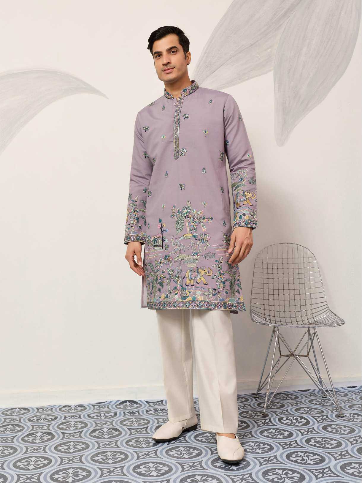Ynf Silk Viscose RIN202 SHUBHVASTRA COUTURE 61601 Mens Wear Wholesale Mens Kurtas Mens Kurta Pyjama Men Wedding kurta Manufacturer- Kapda Export