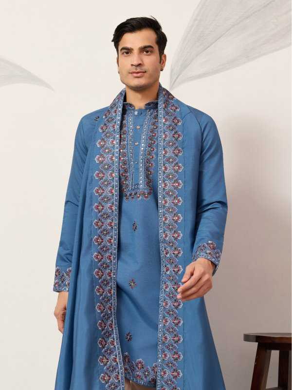 Ynf Silk Viscose RIN202 SHUBHVASTRA ETHNIC 21071 Mens Wear Wholesale Mens Kurtas Men Kurta Pajama Men Wedding kurta Manufacturer- Kapda Export